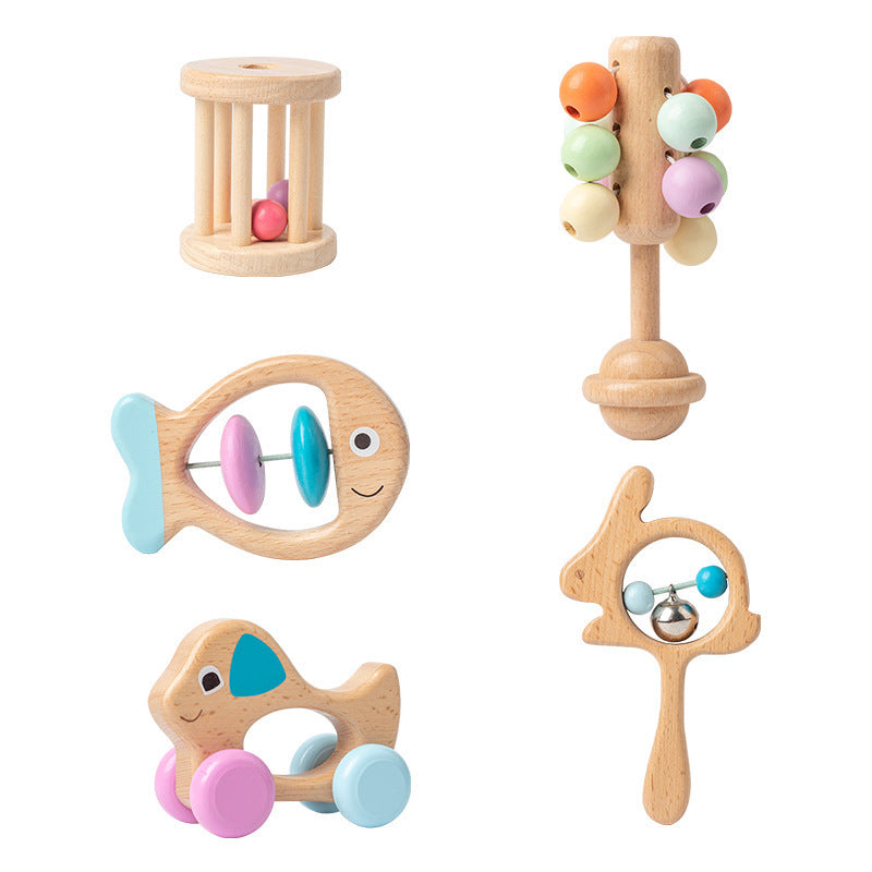 Wooden Baby Rattle Set